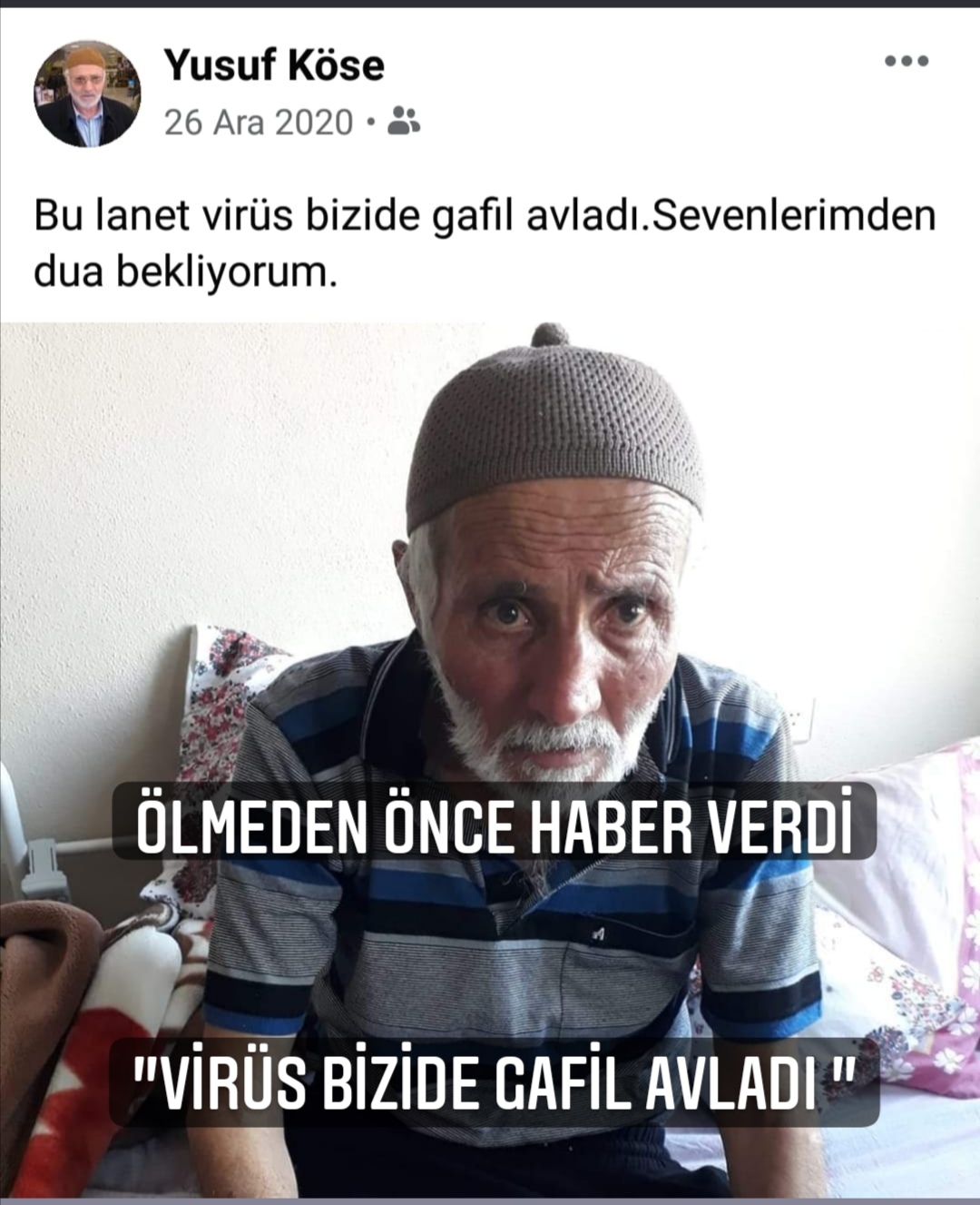 Araklılı Vatandaş Son paylaşımıyla Ölümün geldiğini Haber verdi