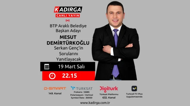 Başkan Adayı Mesut Demirtürkoğlu Kadırga Tv Canlı Yayın Konuğu Olacak