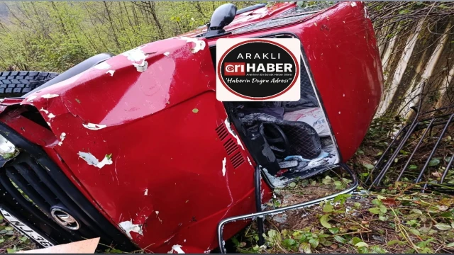 Araklı'da Korkutan Kaza Muhtar Ölümden Döndü
