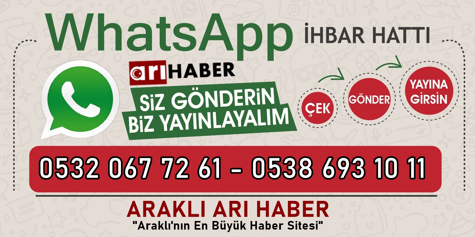 Araklı ARİ Haber Whatsapp Hattı