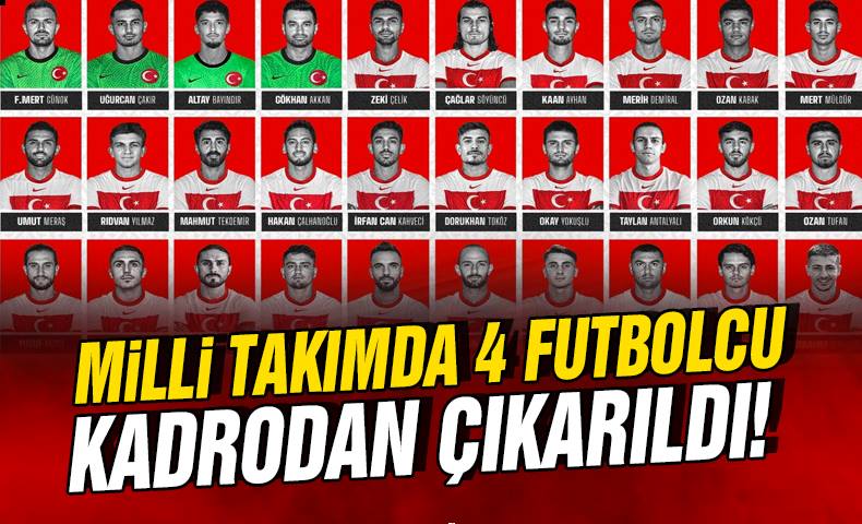 Milli takımda 4 futbolcu kadrodan çıkarıldı!